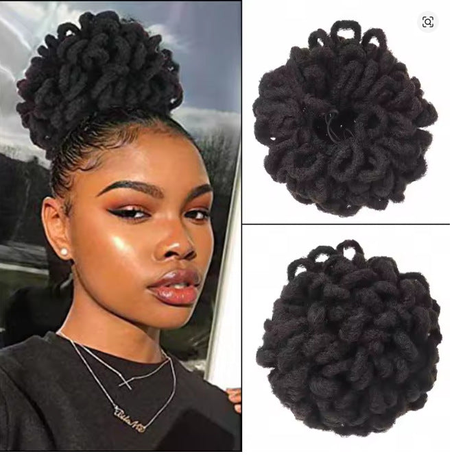 Synthetic Hair Ponytail Caterpillar Drawstring Ponytail Natural African Ponytail Double Ponytail Real Hair Fishbone Braid