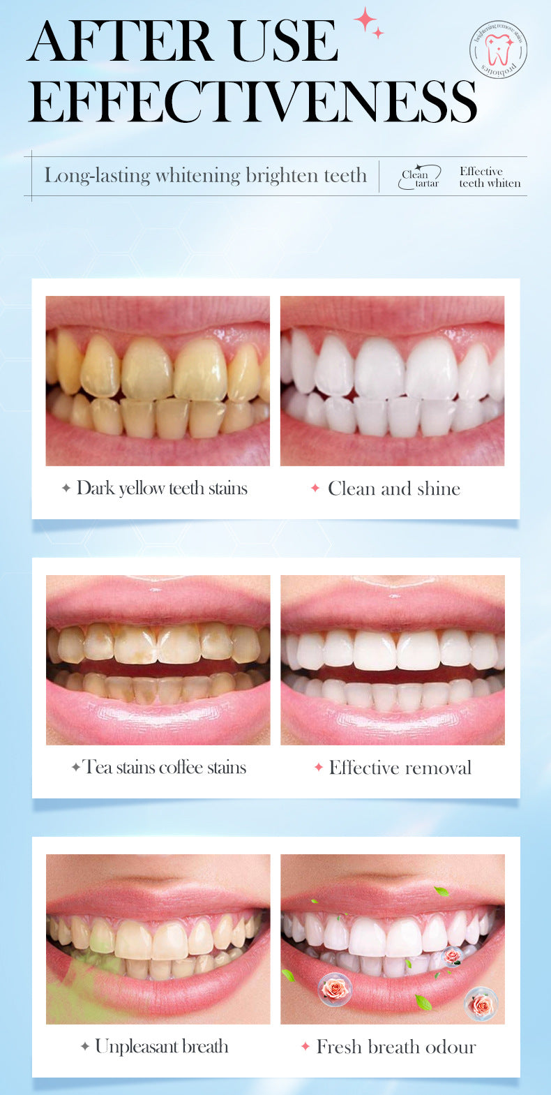 Rose Salt Brightening Stain Removal Toothpaste SADOER Oral Teeth Gum Care Plant-Based Toothpaste  Wholesale