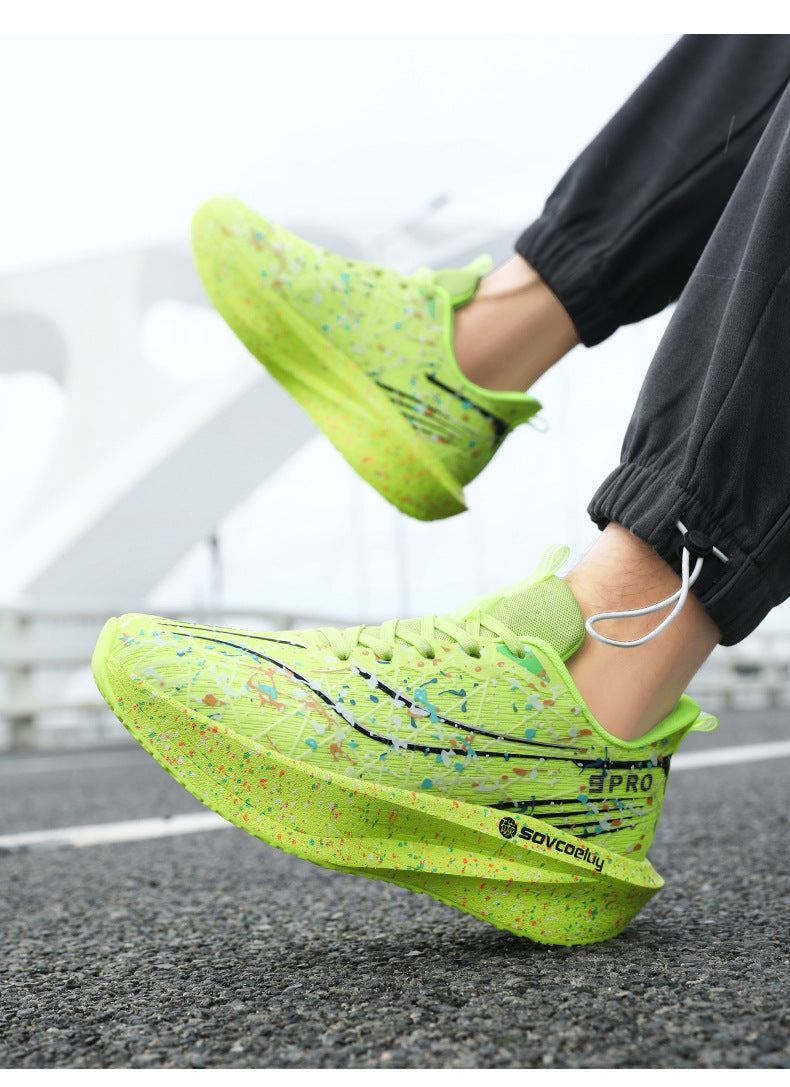 Red Rabbit9PRO Autumn New Fluorescent Real Explosive Carbon Plate Soft Sole Running Shoes Body Test Racing Couple Lightweight Sports Shoes