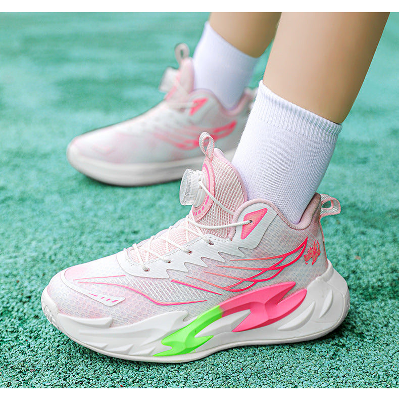 Children's Basketball Shoes New Style for Older Kids Non-Slip Shock Absorption Breathable Boys' Student Training Sneakers Girls' Shoes