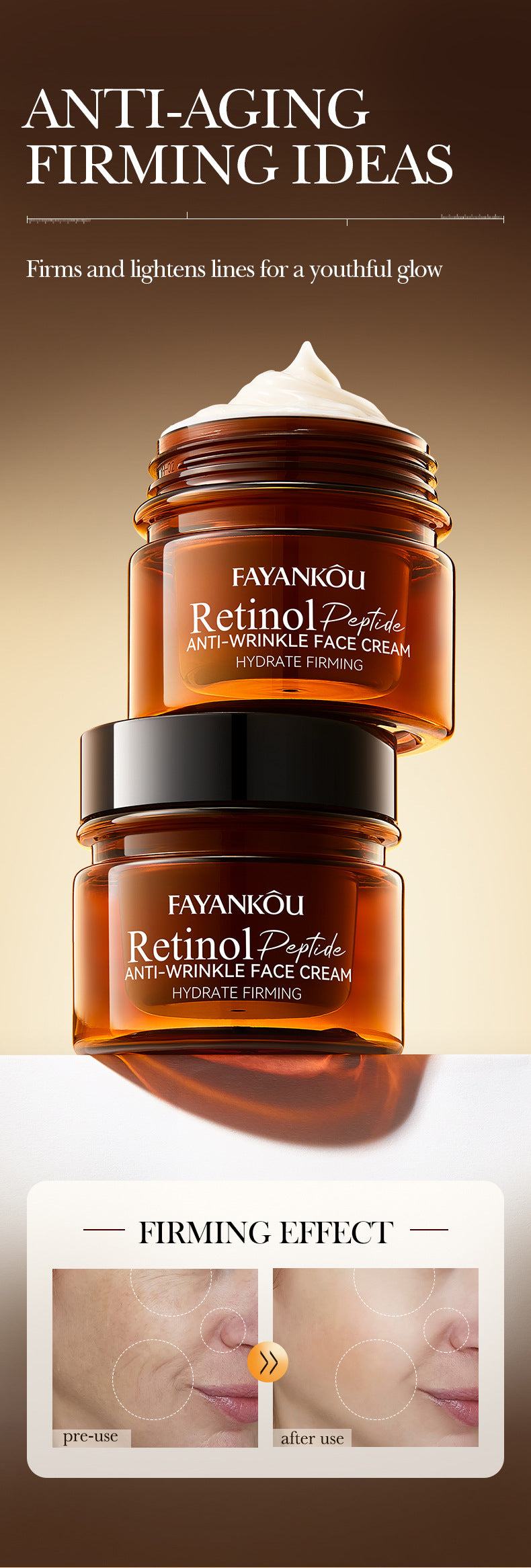Full English Retinol Peptide Skincare Series  FAYANKOU Amino Acid Facial Cleanser  Wholesale