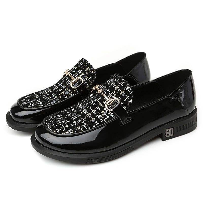 Chanel Style Small Leather Shoes for Women, British Style Spring and Autumn Versatile Flat Loafers, Soft Sole, Large Size Women's Shoes