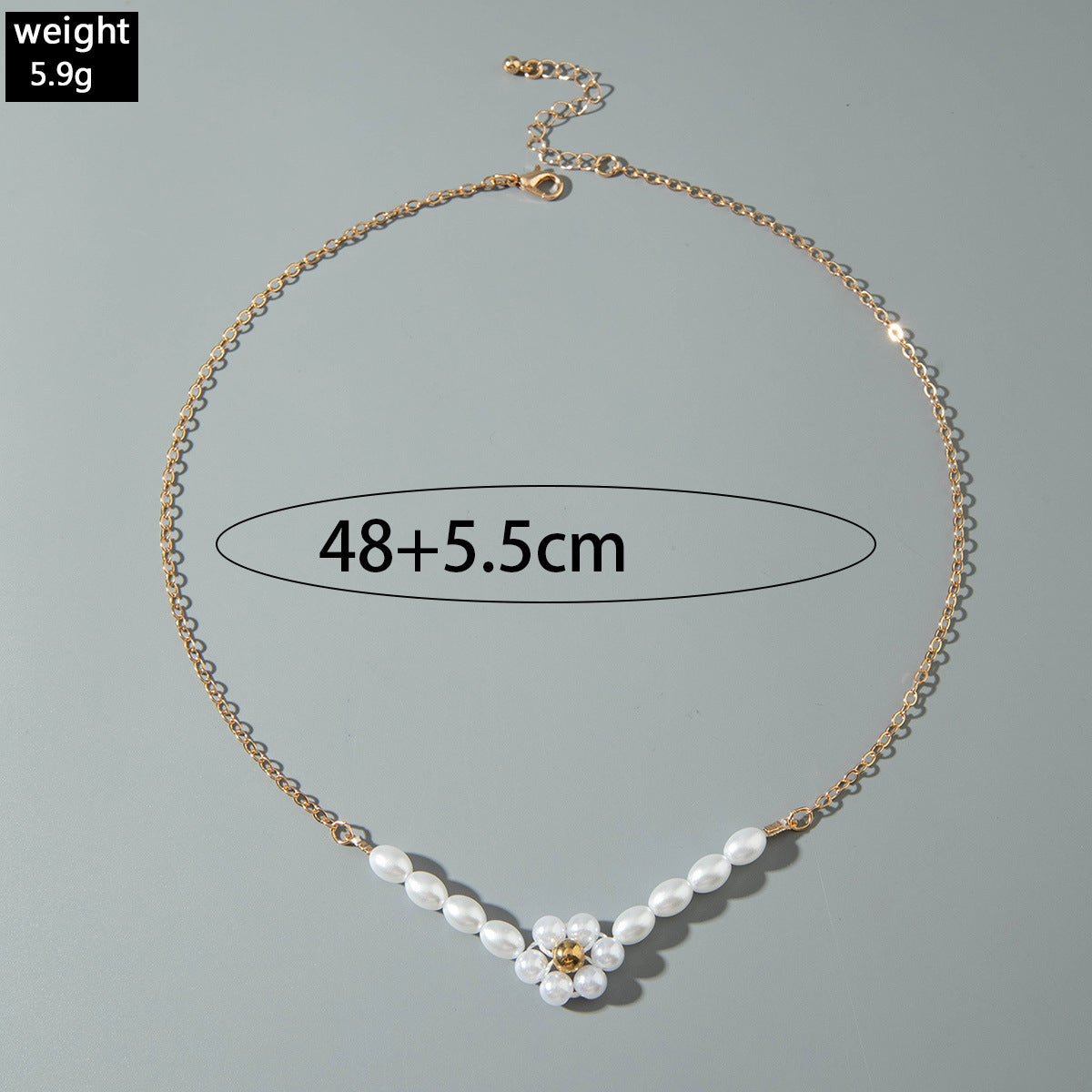 European and American Ornament  Fashionable Light Luxury Wheat Spike Inlaid Diamond Pearl Pendant Necklace with Unique Design and Personality Clavicle Necklace