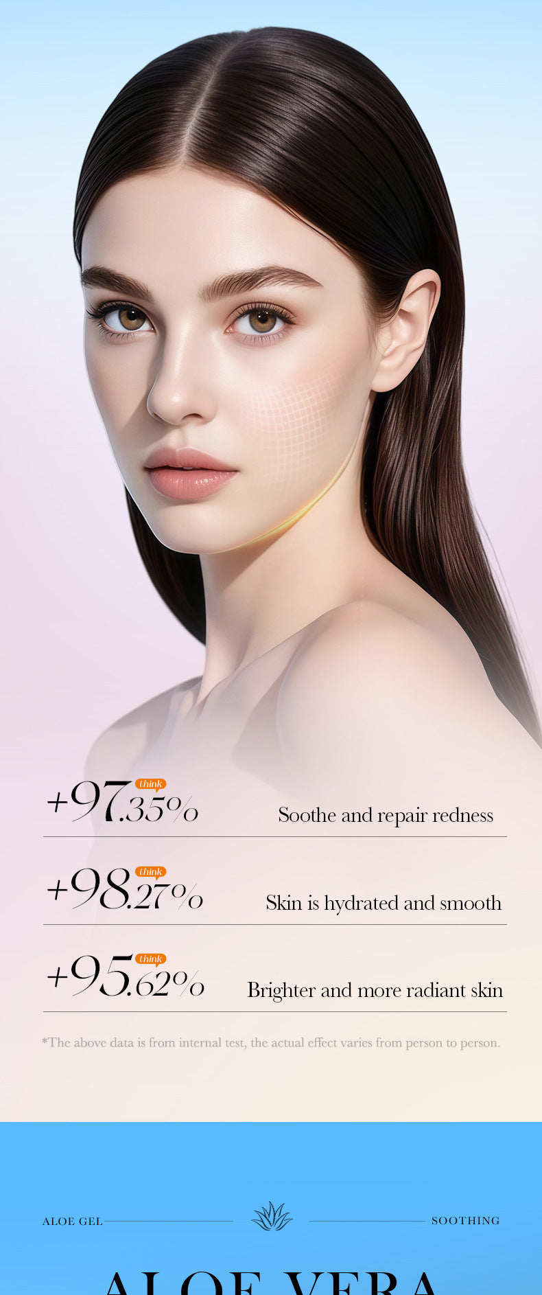 After Sun Soothing Aloe Vera Gel SADOER Moisturizing and hydrating aloe vera gel cross-border foreign trade wholesale