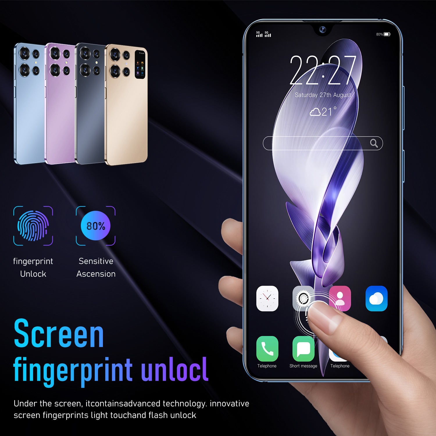 Android Phone S24New Smartphone7.3Inch Large Screen2+16G Android Smart Phone Wholesale