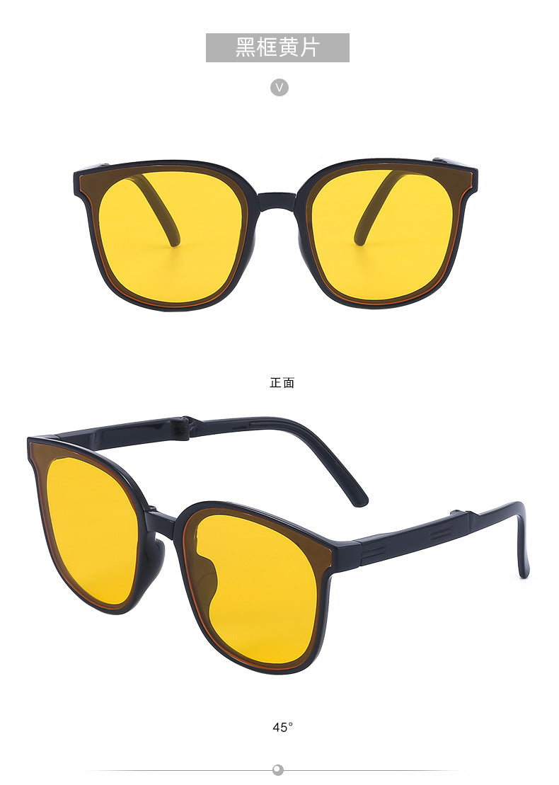 New Fashion Foldable Sunglasses for Women UV Protection Polarized Sunglasses Trendy Portable Full Frame Sun Glasses