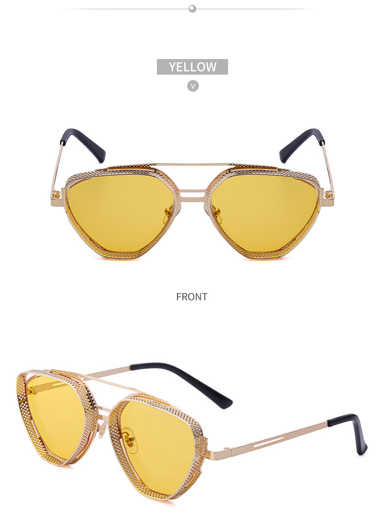 New Hollow Sunglasses for Men, European and American Retro Steampunk Irregular Sunglasses, Fashion Glasses sunglasses