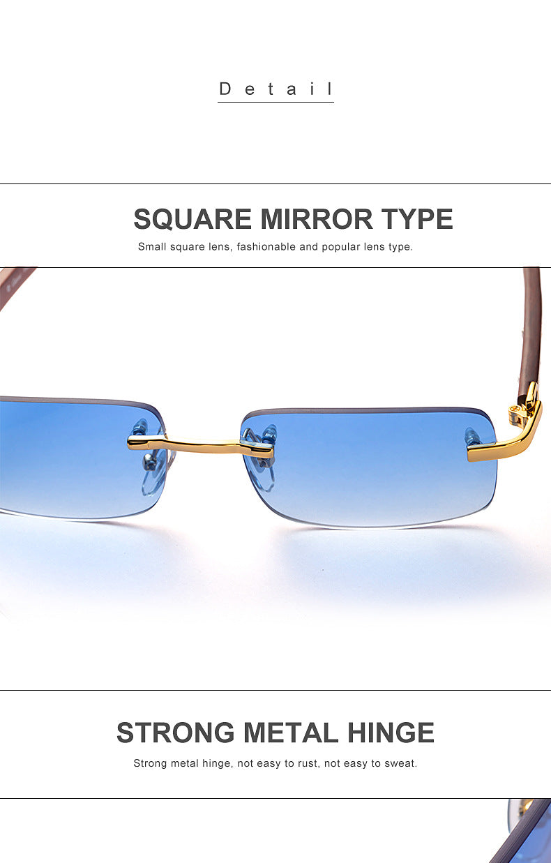 Fashion Sunglasses for Men New Frameless Wooden Leg Slingshot Sunglasses Optical Frame sunglasses