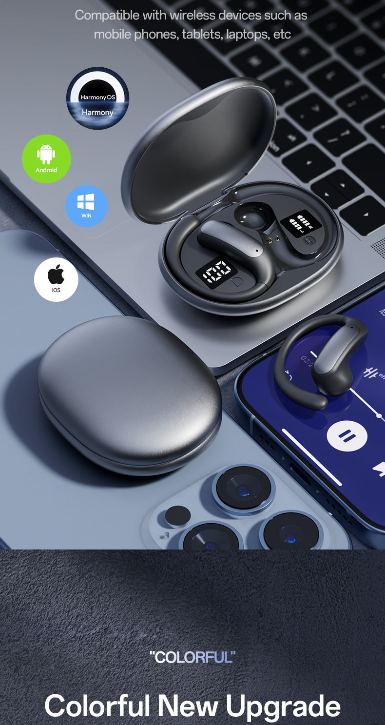 Popular M134Digital Display Ear-Hook Headphones Private Model High Appearance Long Battery Life Wireless Bluetooth Headphones