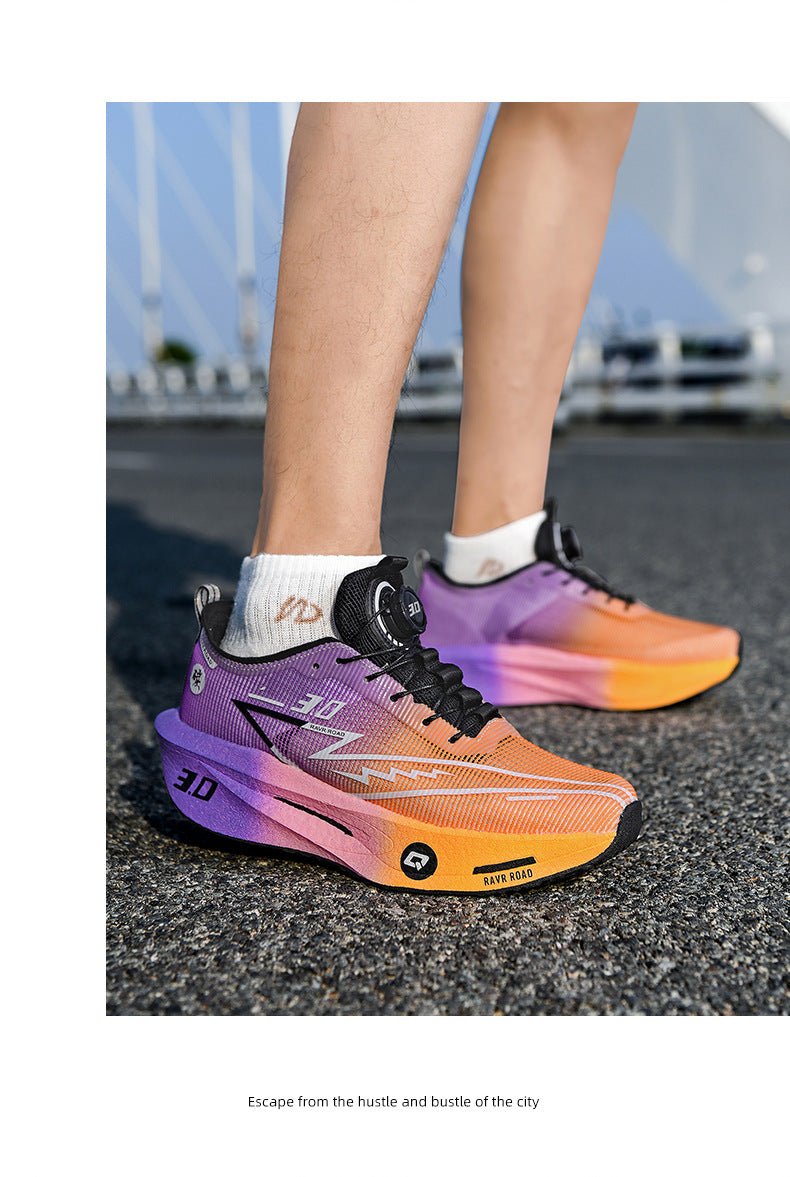 Summer New Fashion Breathable Comfortable Durable Running Shoes Men's Shoes Real Carbon Plate Cushioning High Elasticity Couple Sports Shoes