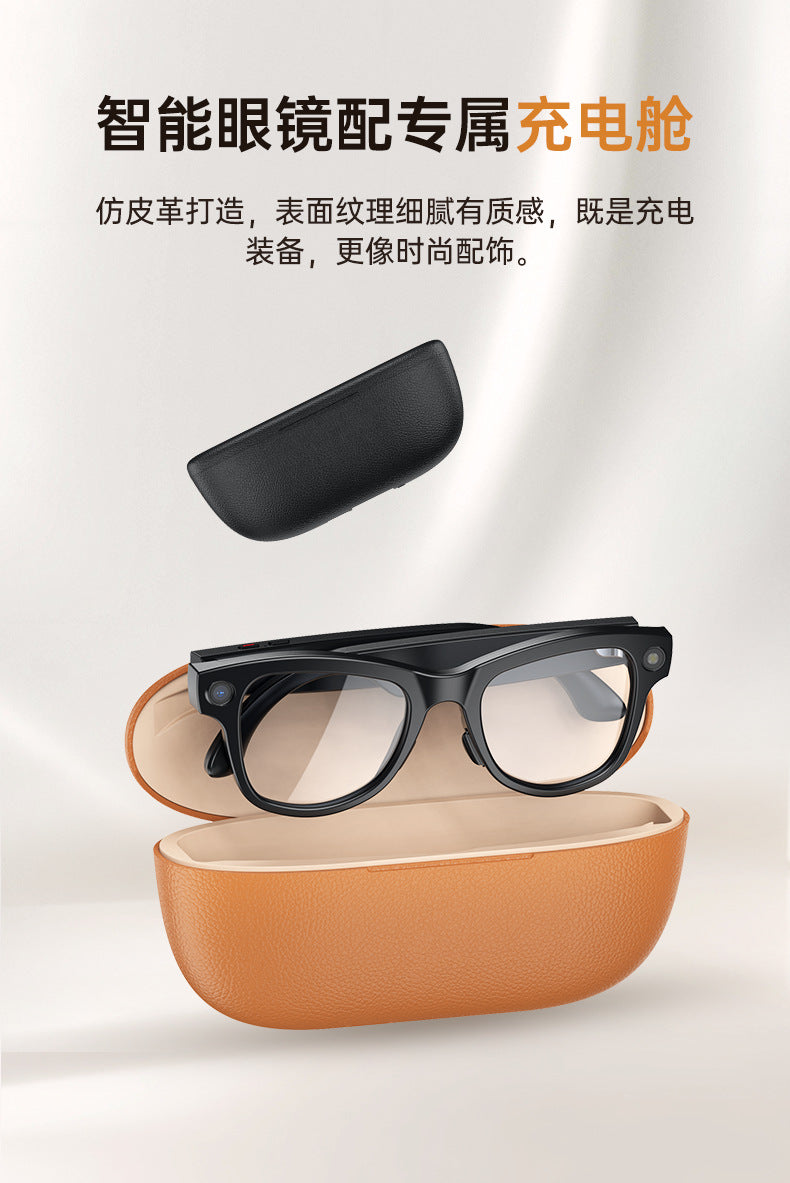 M02Smart Glasses80010000 Pixel Camera with Charging Case and Image Stabilization for Video Recording Ai Real-Time Translation32GB Memory