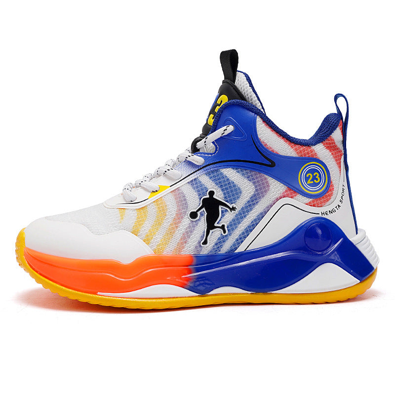 Big Kids Practical Basketball Shoes Children Professional Training Wear-Resistant Sneakers Mesh Breathable Non-Slip Running Sports Shoes