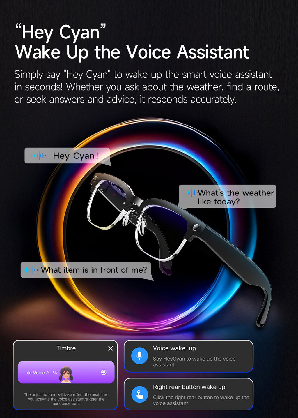 W630Smart Glasses800Megapixel photochromic lens with image stabilization for video recording AI Simultaneous Translation Recognition