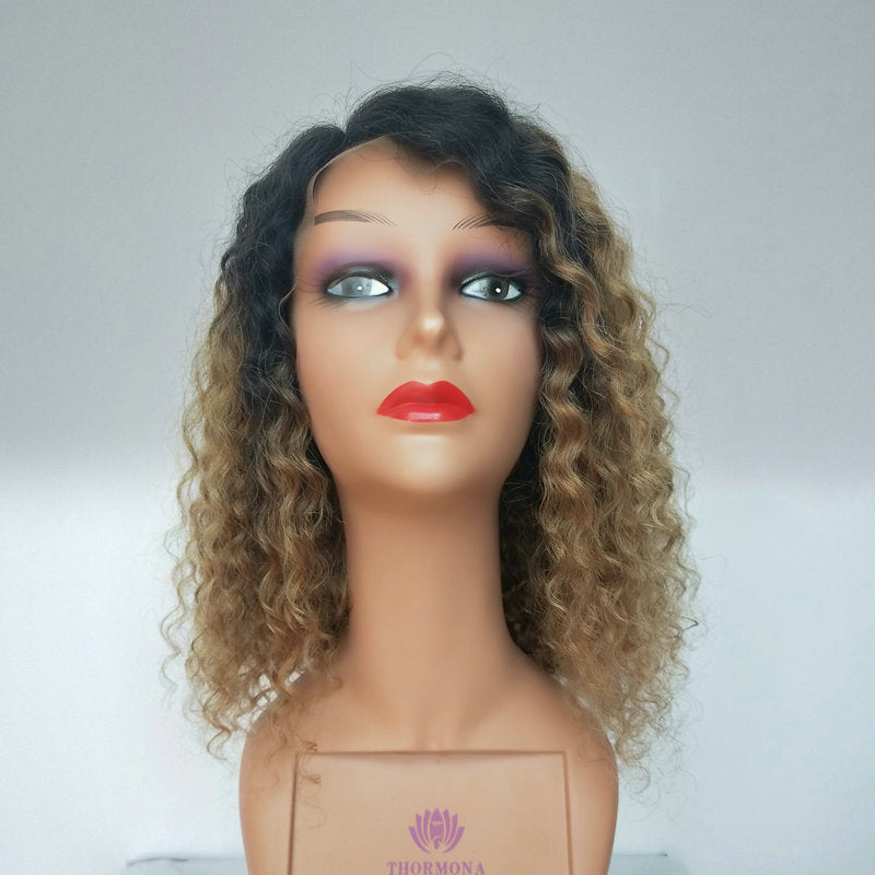 European and American Style Women's Wavy Short Curly Hair Small Curls Explosive Hairpiece Real Human Hair Wig Wholesale Real Human Hair Wig