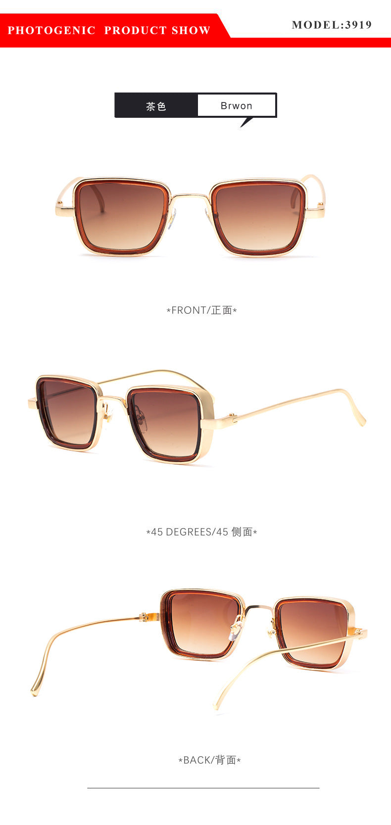 KABIR SINGH Steampunk Small Square Frame Sunglasses for Men High-end Indian Sunglasses Men's Glasses