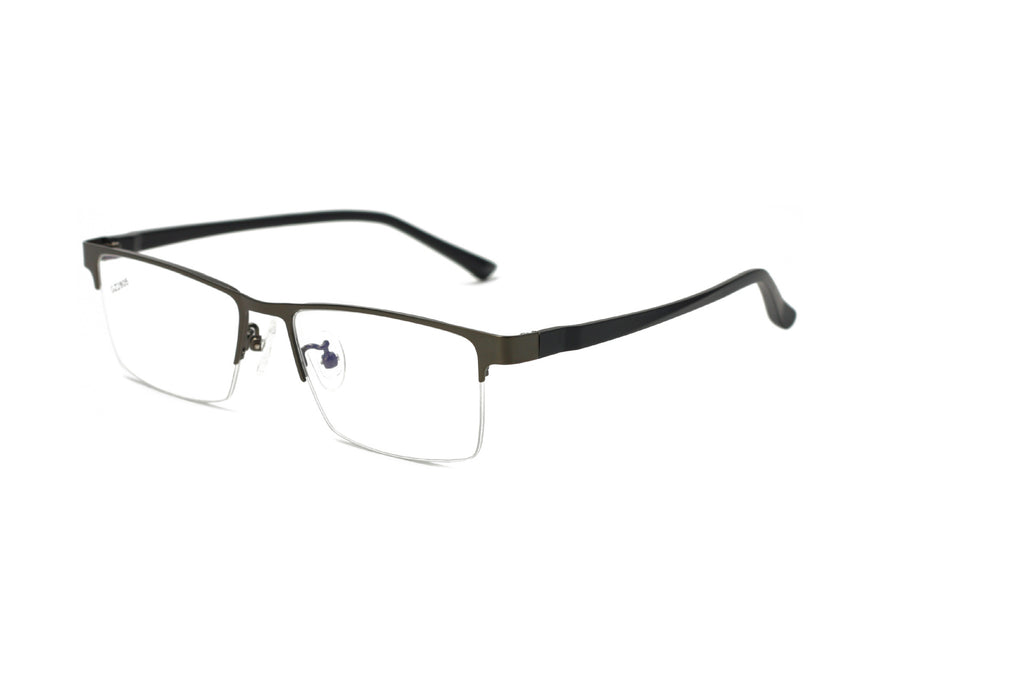 Men's Business Half-Frame Glasses Men's Glasses Frame Work Casual Frame Metal Frame Lightweight Square Frame Myopia