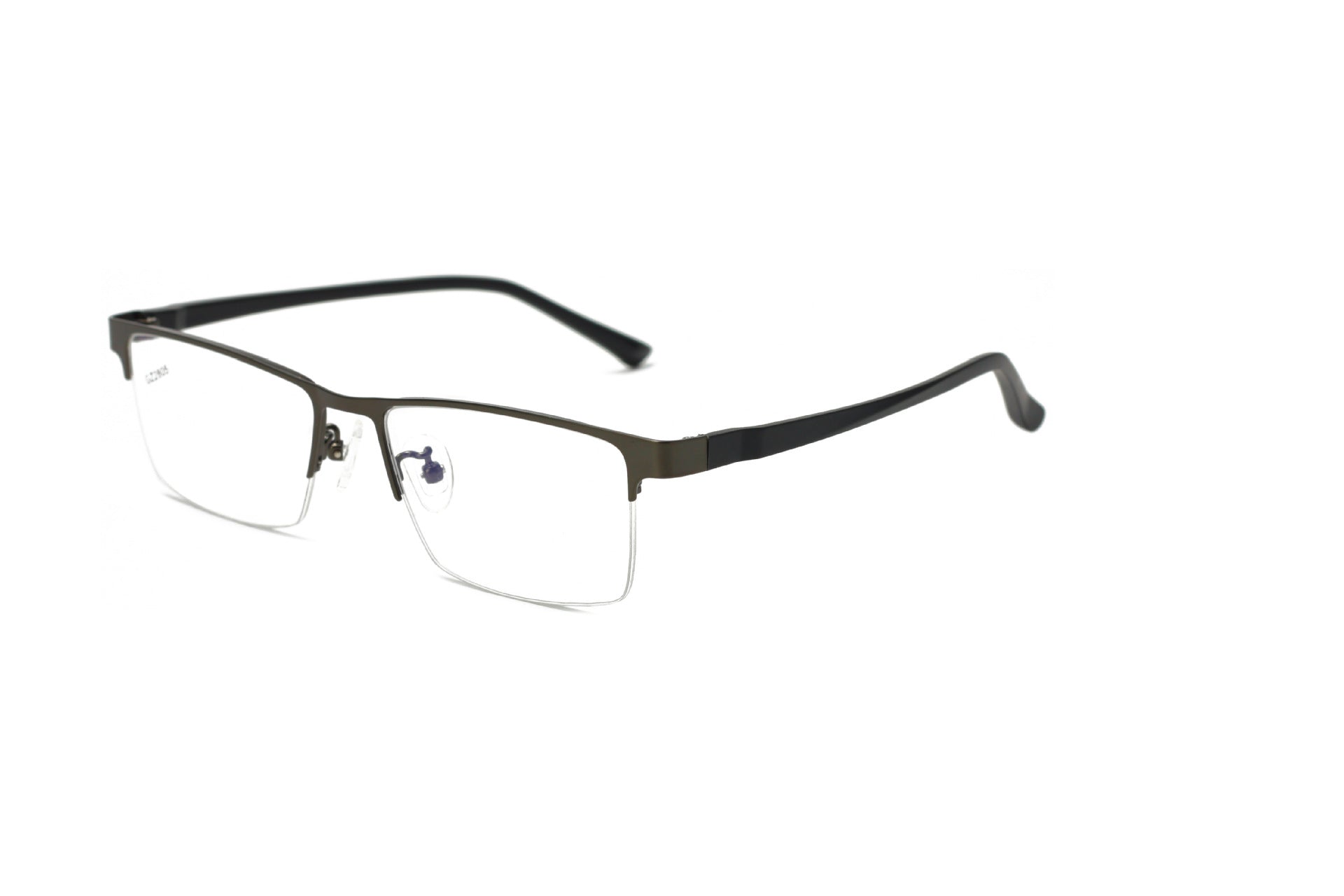 Men's Business Half-Frame Glasses Men's Glasses Frame Work Casual Frame Metal Frame Lightweight Square Frame Myopia
