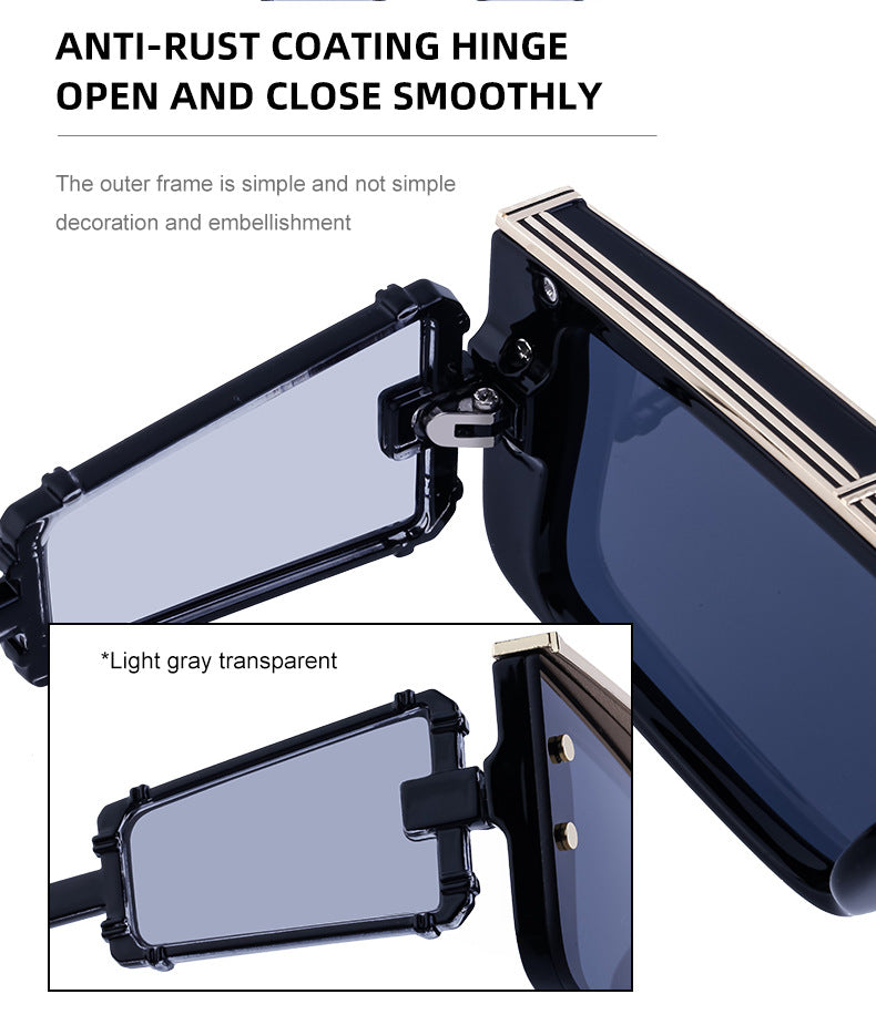 European and American Cyber Steampunk Square Frame Sunglasses for Men Trendy Y2K Wholesale Sunglasses and Eyeglasses sunglasses