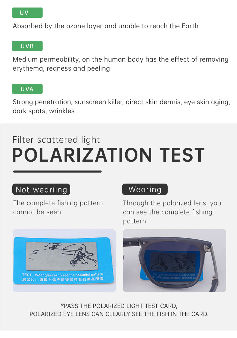 Retro Square Frame Folding Polarized Sunglasses for Men, Trendy Driving Sun Protection Glasses shades