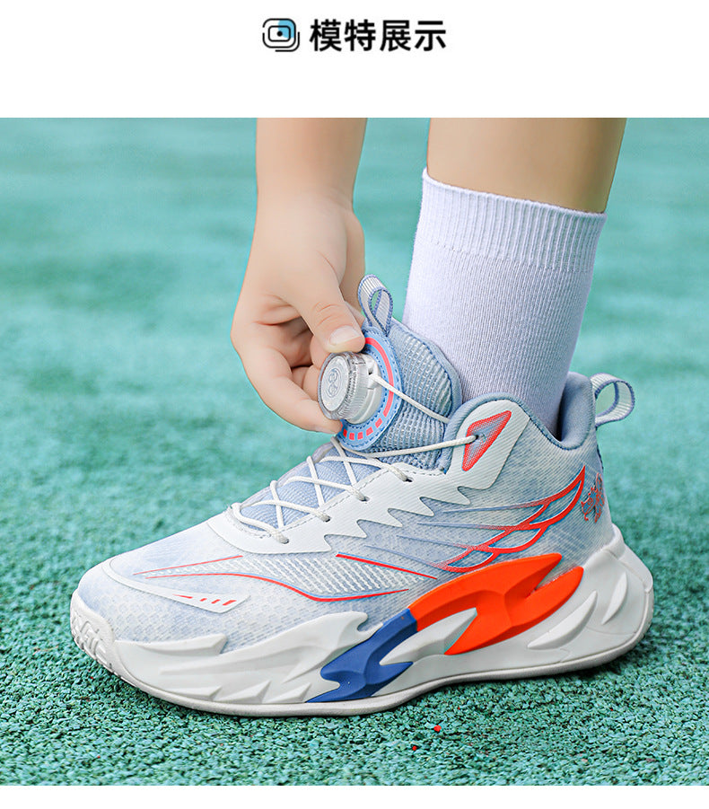 Children's Basketball Shoes New Style for Older Kids Non-Slip Shock Absorption Breathable Boys' Student Training Sneakers Girls' Shoes
