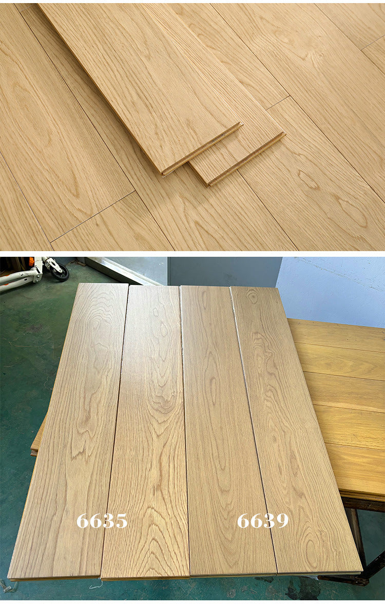 Modern Solid Wood Cream Style Oak Pure Solid Wood Floor Flat Buckle A Grade A Oak3D Flat metallic paint texture