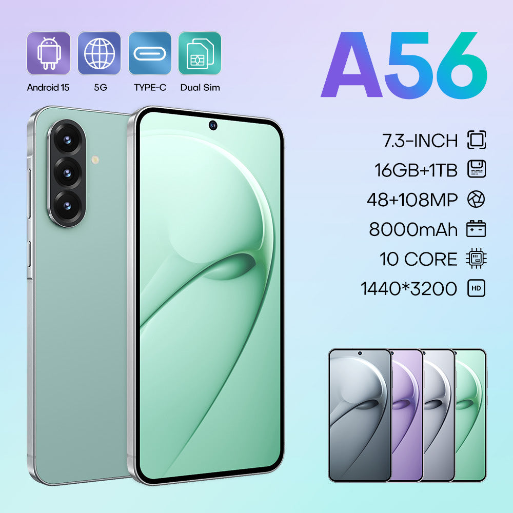 A56New Smart5G Mobile Phone7.3incell Notch Screen16+1TB Wholesale Source Factory
