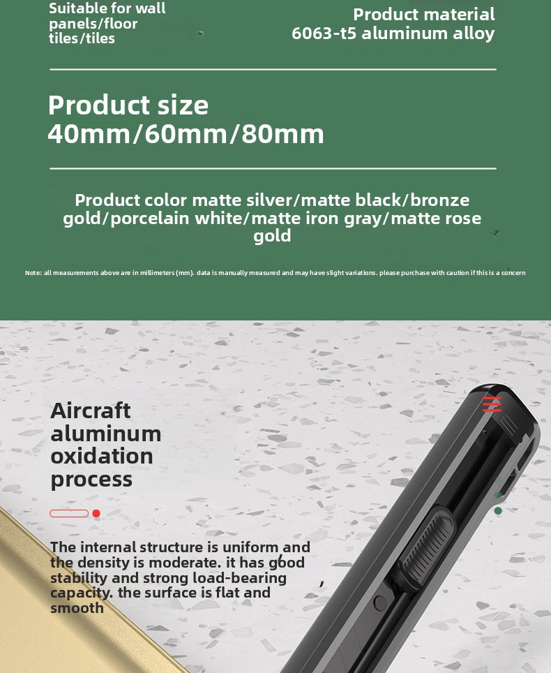 Aluminum alloy baseboard minimalist and ultra-thin4/6/8cm Self-adhesive, no-drill stainless steel metal baseboard wholesale