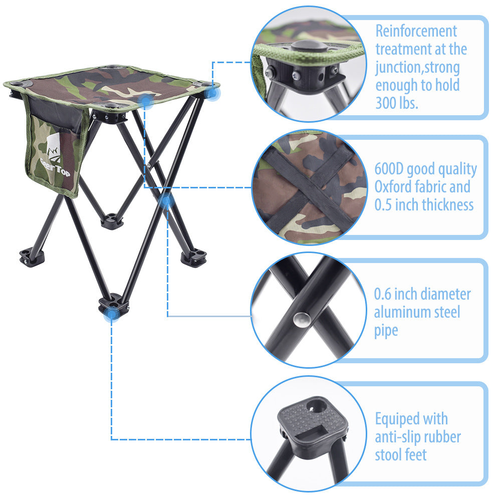 Compact Portable Outdoor Folding Chair for Sketching and Fishing, Thickened Steel Tube Camping Fishing Chair, Foldable