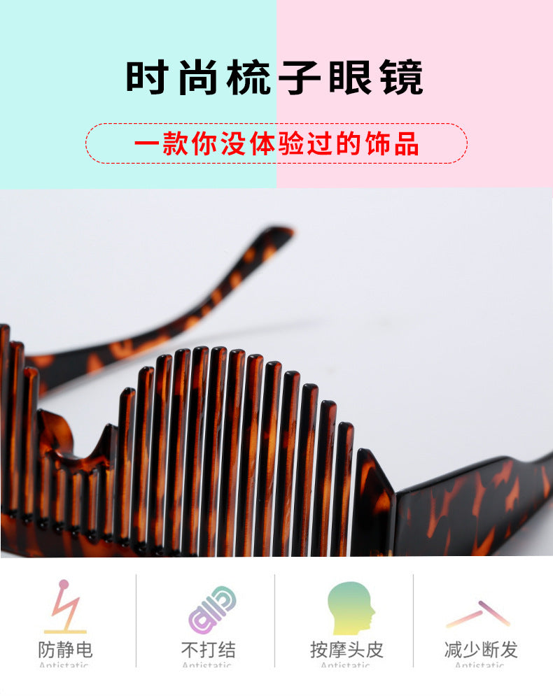 Christmas Costume Creative Comb Sunglasses for Women Multifunctional Gradient Party Blinds Sunglasses Trendy Internet Celebrity