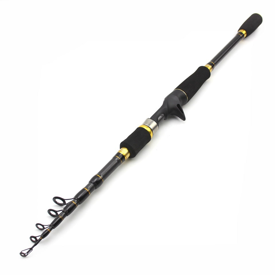Retractable Lure Rod Carbon Fiber Fishing Rod Ultra-light Ultra-short Comfortable Handle European and American Popular Fishing Rod
