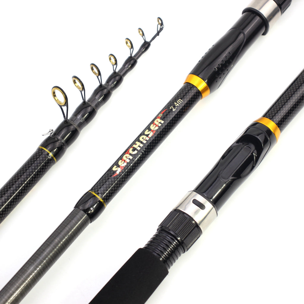 Portable Ultra-Short Small Sea Rod Carbon Fiber Telescopic Lure Rod Mini Long Cast Snakehead Carp Rod FBA
