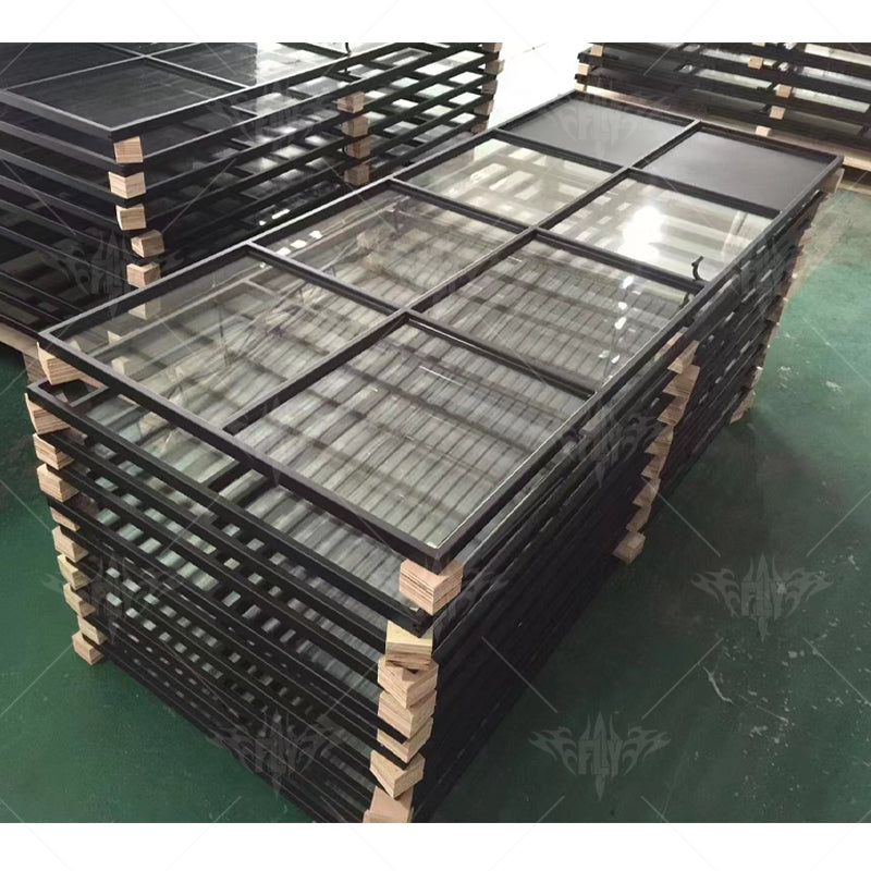 High Quality Metal Glass Door Metal Frame Glass Double Opening Interior Door