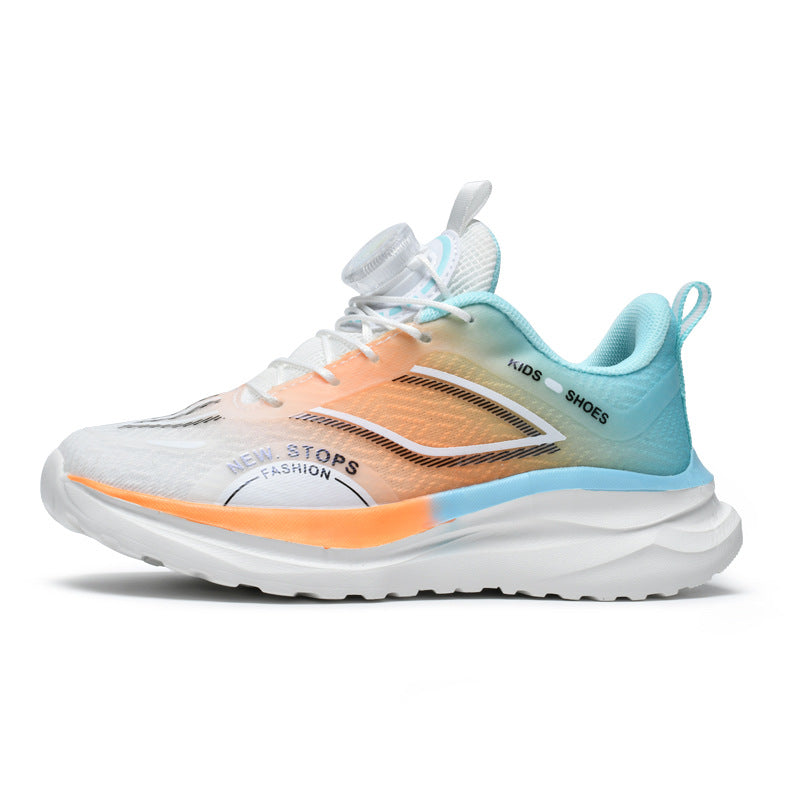 Spring and Summer New Children's Comfortable Breathable Button Running Shoes Fashionable Casual Kids Shoes Non-Slip Wear-Resistant Boys' Sports Shoes