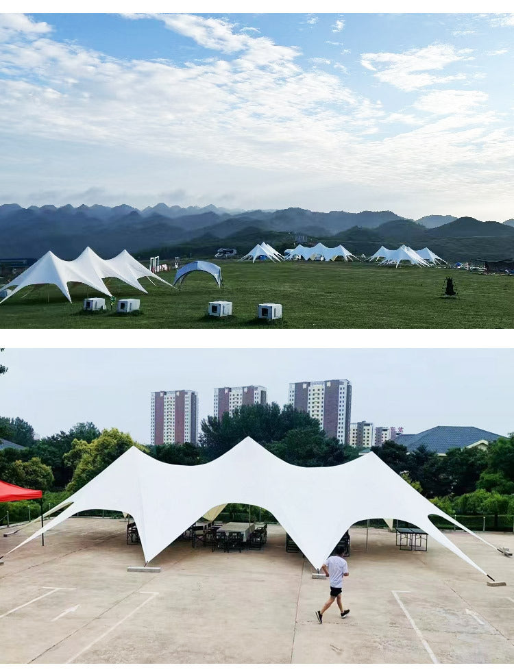 Extra Large Double Peak Canopy Tent Outdoor Camping Rainproof Sunproof Three Peak Giant Octopus Tent Camp Canopy