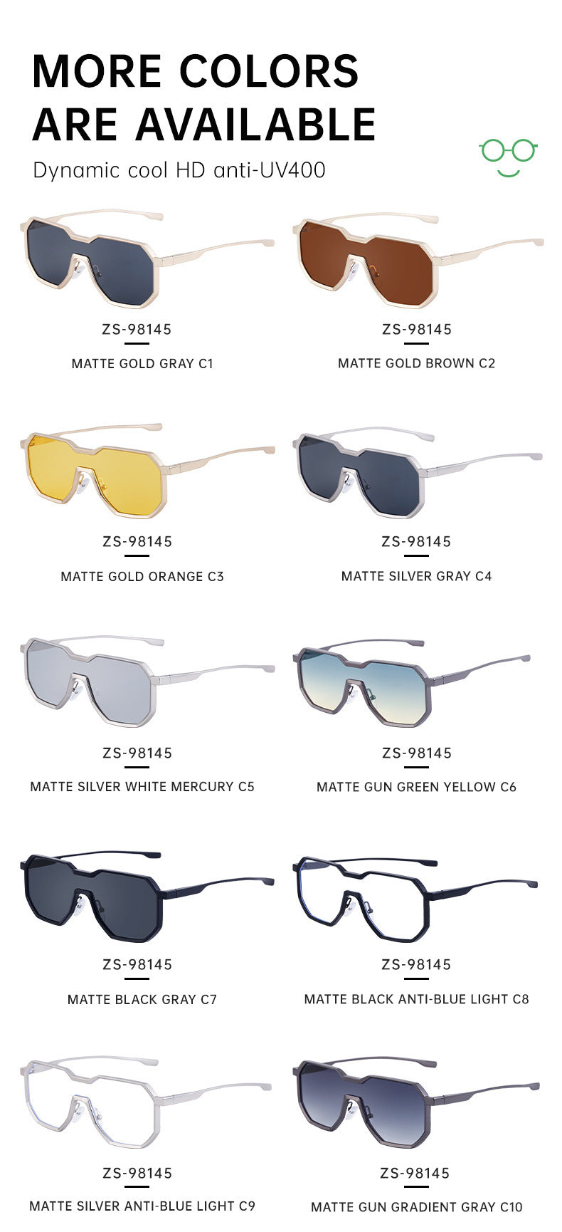 Irregular Steampunk Style Sunglasses European and American Metal Full Frame Integrated Sunglasses for Men Driving Glasses Wholesale