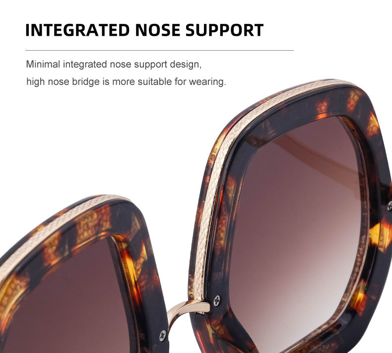 European and American Style Women's Sunglasses with Rhinestones, Irregular Polygonal Large Frame Sunglasses, Trendy High-End Glasses Wholesale