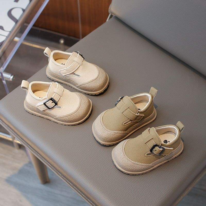 Baby Leather Shoes for Girls, Toddler Walking Shoes, Birkenstock Style, Soft Sole, British Style2025Spring and Autumn Boys' Loafers Trendy