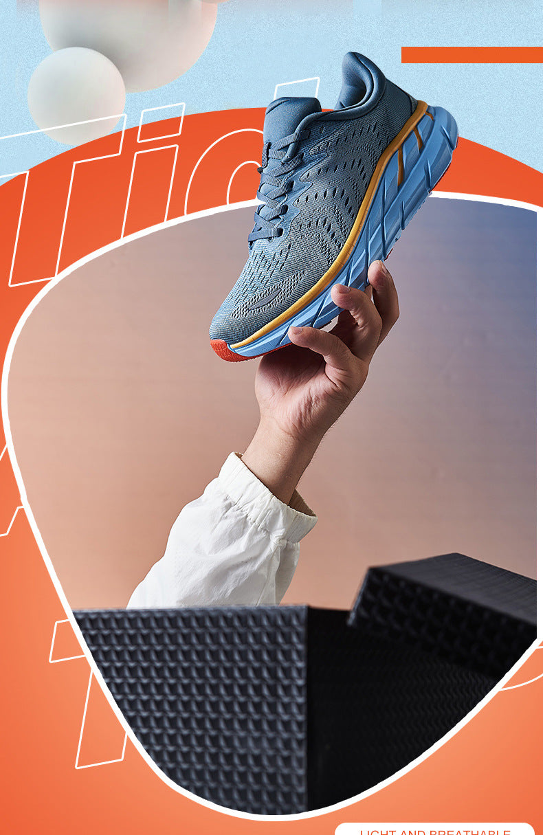 HK Jacquard Mesh Breathable Outdoor Casual Shoes Men's Anti-Slip Soft Sole Lightweight Sports Running Shoes