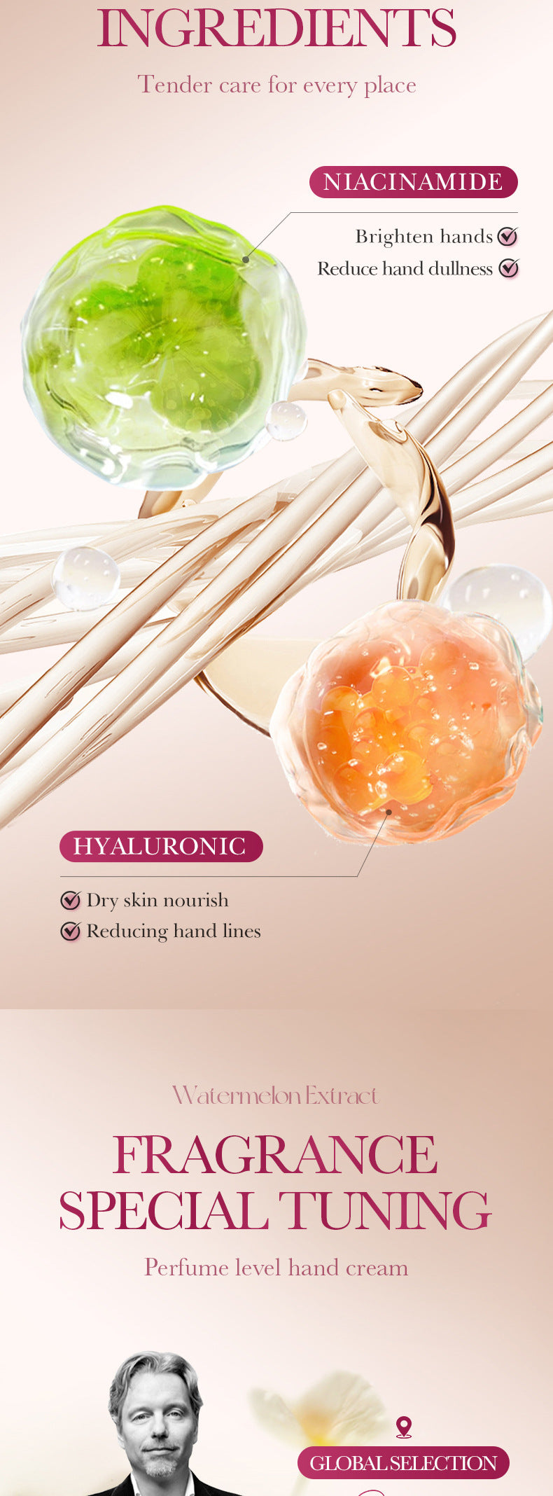 SADOER烟酰胺西瓜护手霜 保湿滋养秋冬护手霜 跨境外贸批发