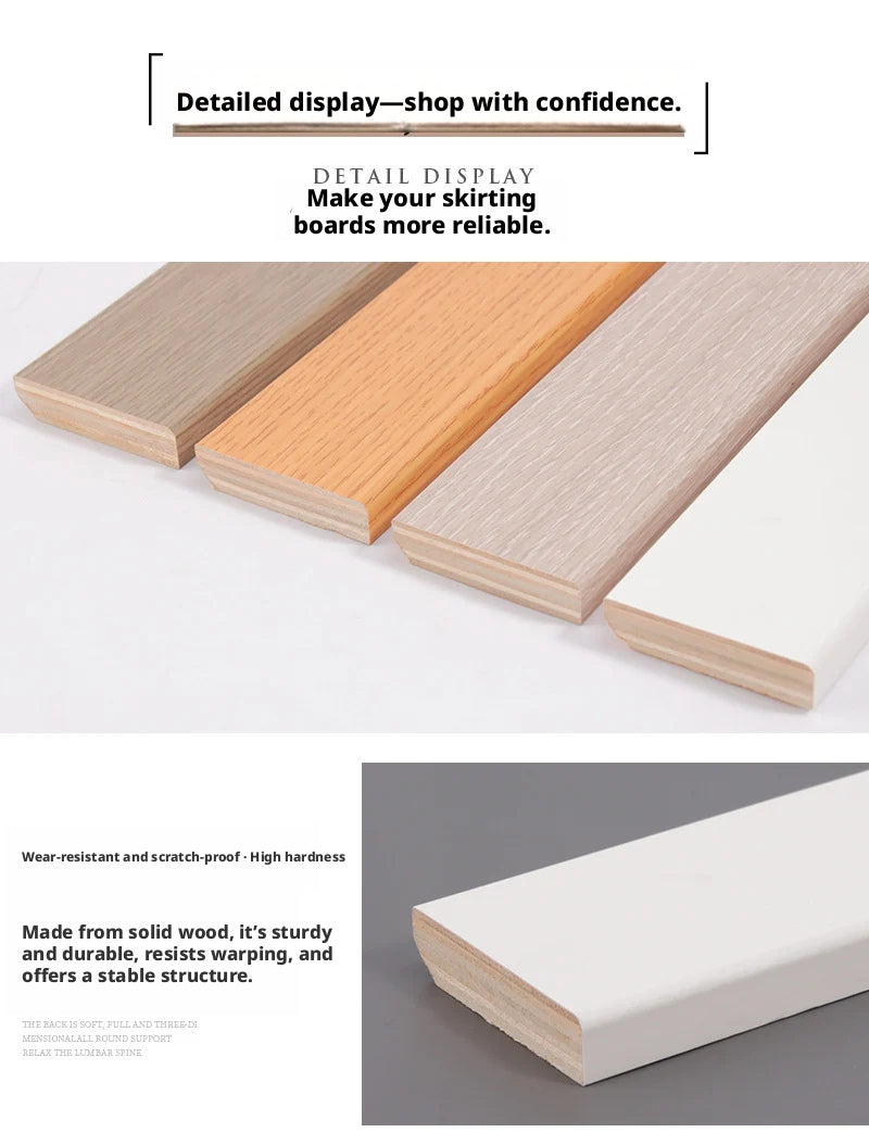7 Solid wood skirting board6New Chinese-style baseboard12Universal wall corner trim for home decoration and hotel projects