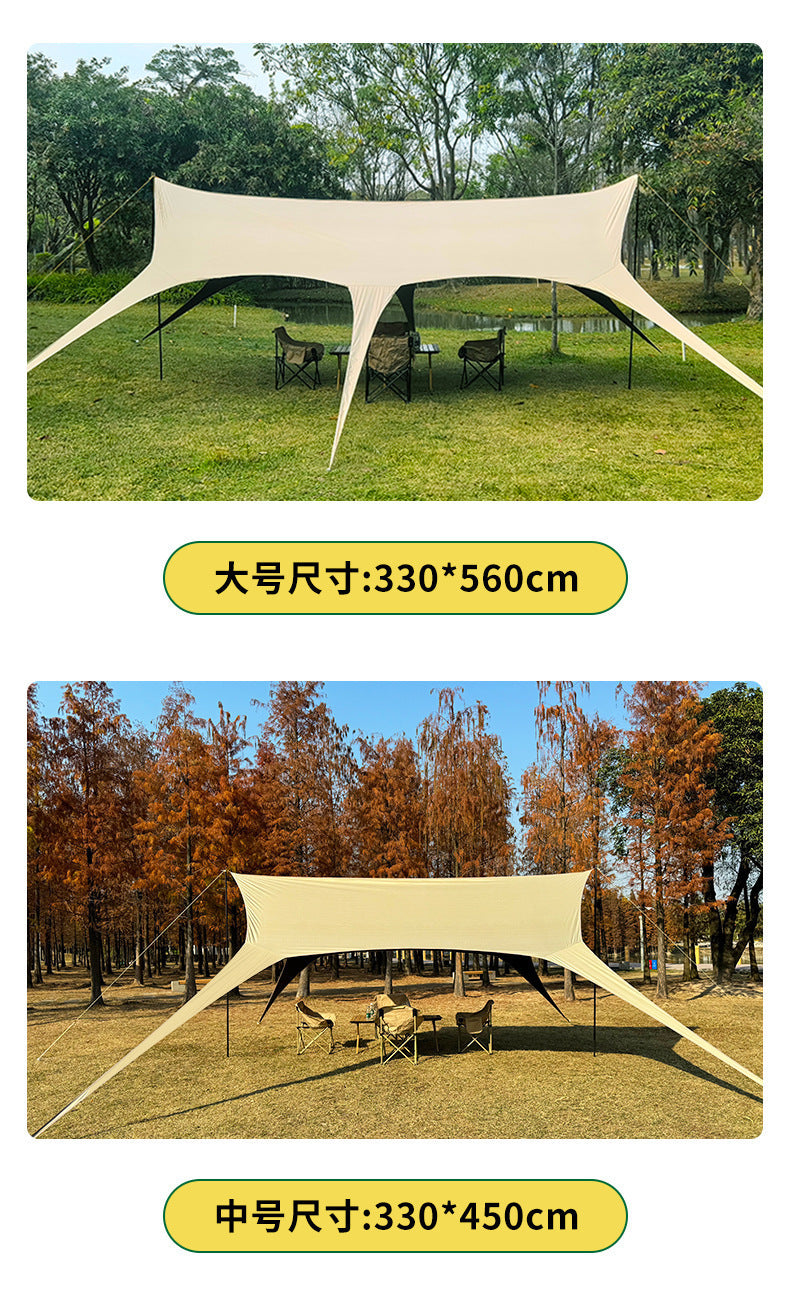 Swallowtail Canopy Black Glue Sunshade Tent Outdoor Sunshade Shelter No Setup Camping Gear Butterfly Canopy