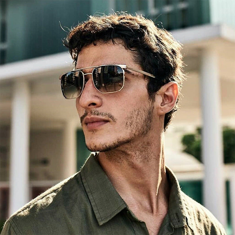 Men's Sunglasses Driving Fashion Internet Celebrity David Same Style Square Frame Sunglasses Men's Trendy Outdoor Hiking Glasses shades