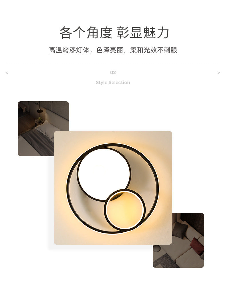 Master bedroom lamp ceiling lamp round room lamp simple modern home use led Nordic Style Study Lamp Cozy and Romantic