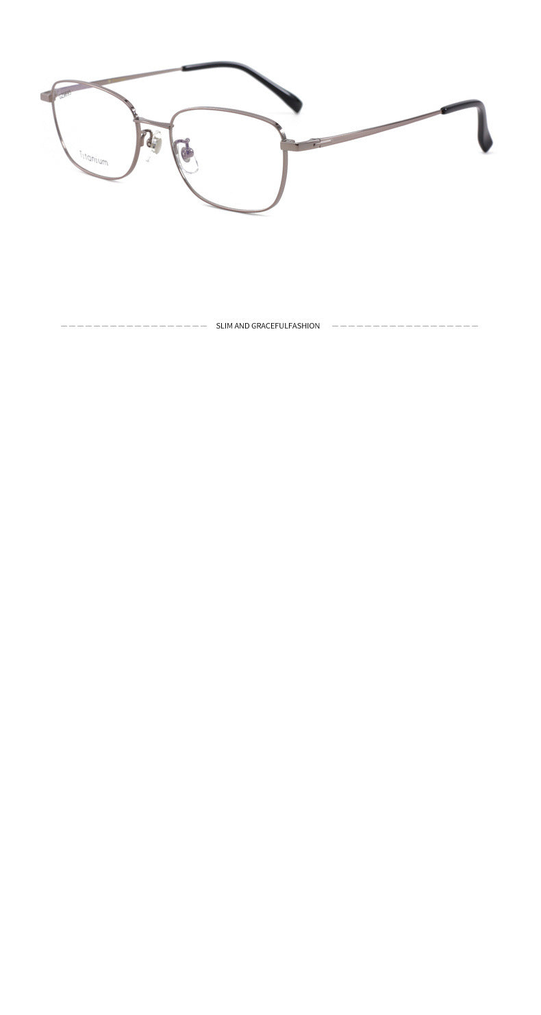 Business Half Titanium Glasses Frame Square Frame Men and Women Universal Glasses Frame Lightweight Metal Frame Light Luxury Sense