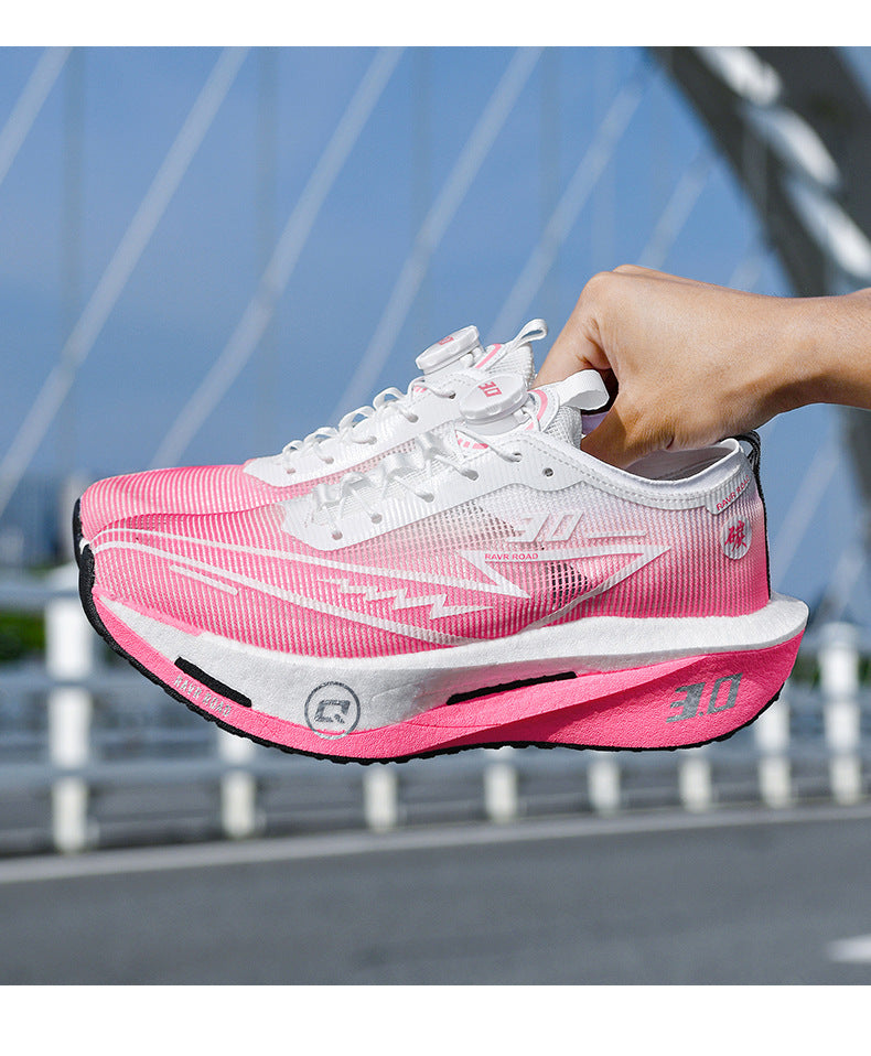 Summer New Fashion Breathable Comfortable Durable Running Shoes Men's Shoes Real Carbon Plate Cushioning High Elasticity Couple Sports Shoes