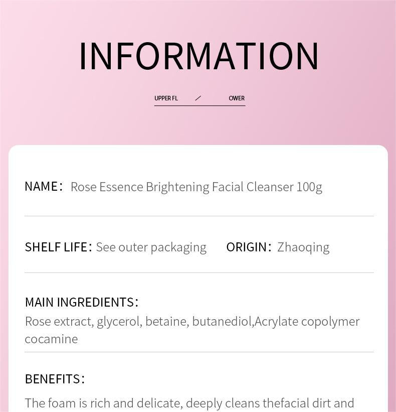 Full English Facial Cleanser SADOER Rose Facial Cleanser100g Deep Cleaning  Foreign Trade Live Wholesale