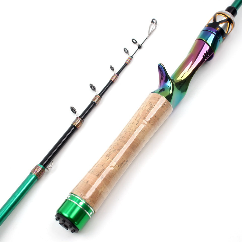 Ultra-short Carbon Fiber Shrink UL Portable Lure Rod Electroplated Telescopic Stream Lure Rod
