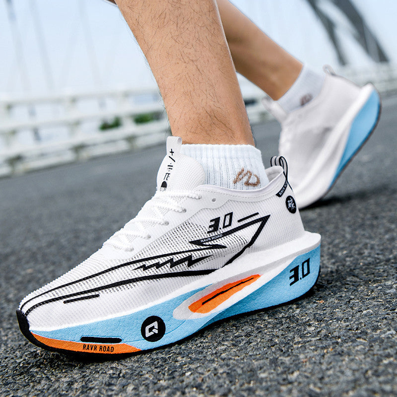 2025New Fashionable Casual Breathable Comfortable Running Shoes with Real Carbon Plate High Elasticity Shock Absorption for Student Training Sports Shoes