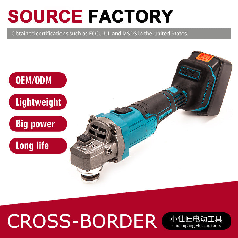 One Battery One Charger High Power Angle Grinder Industrial Grade Brushless Lithium Battery Tool Handheld Household Polishing Angle Grinder
