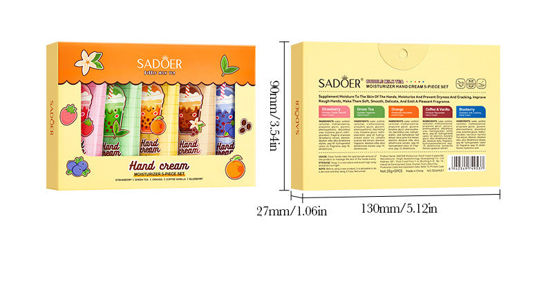 Full English Milk Tea Fruit Fragrance Hand Cream Set SADOER Autumn and winter hand cream  foreign trade wholesale